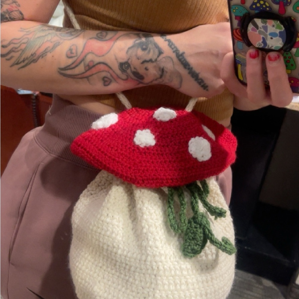 Hand Made Crochet Mushroom 🍄 Bag